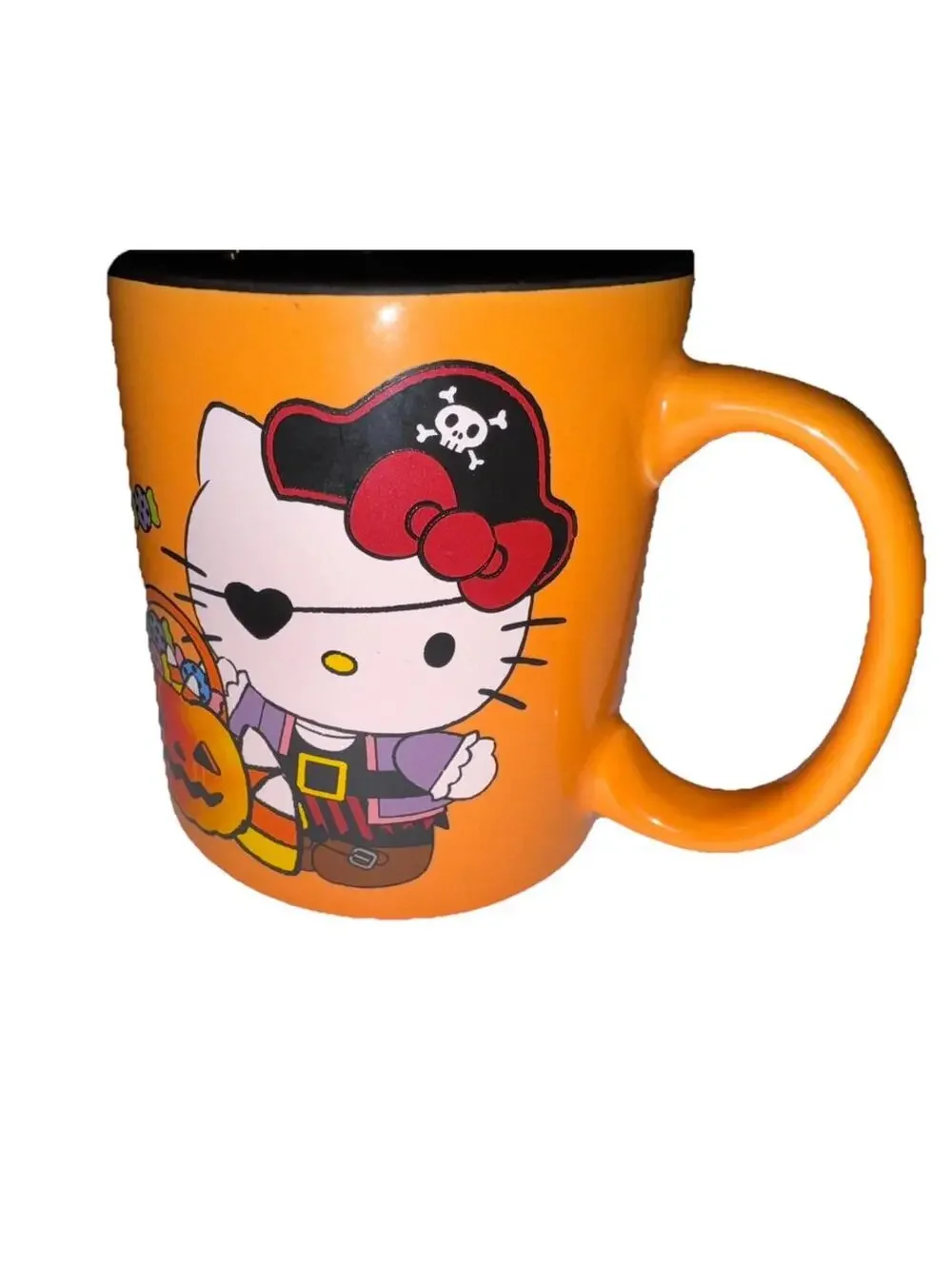 Hello Kitty Pirate Trick or Treat Halloween Coffee Mug Candy Corn Pumpkin